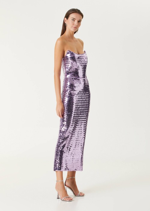 lilac Embroidered Party Dress lilac Embroidered Party Dress